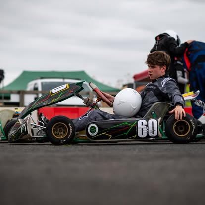 Driver waiting in kart 60 on the dummy grid